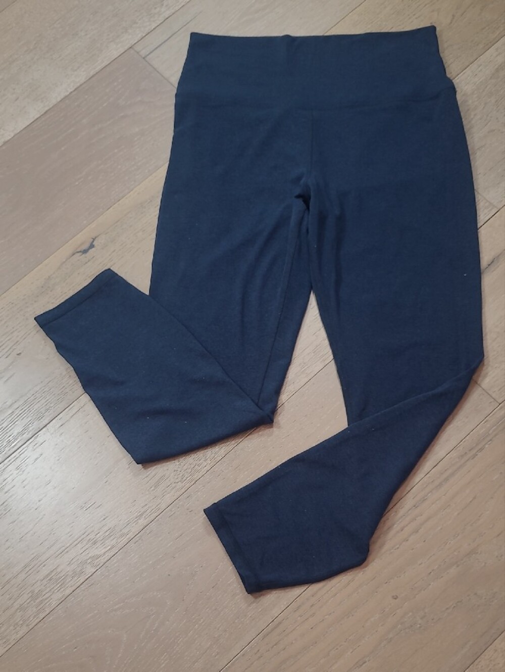 EUC Quince Ultra Form Leggings Women's sz L Heathered Navy Yoga Pilates Pants